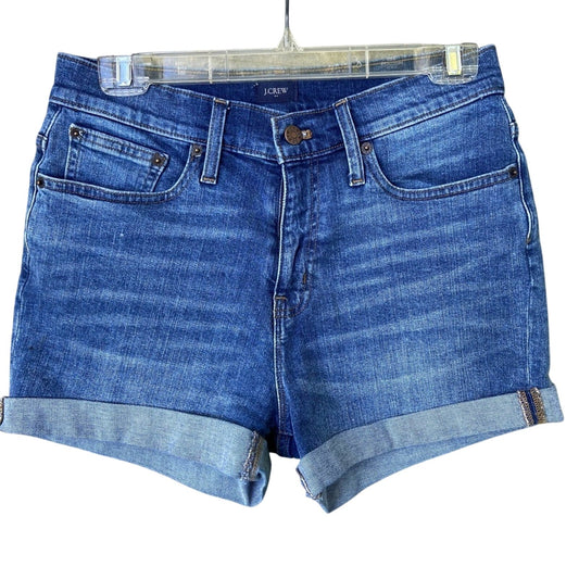 J. Crew Womens Medium Size 26 Jorts Factory Whiskered Denim Blue Jean Shorts